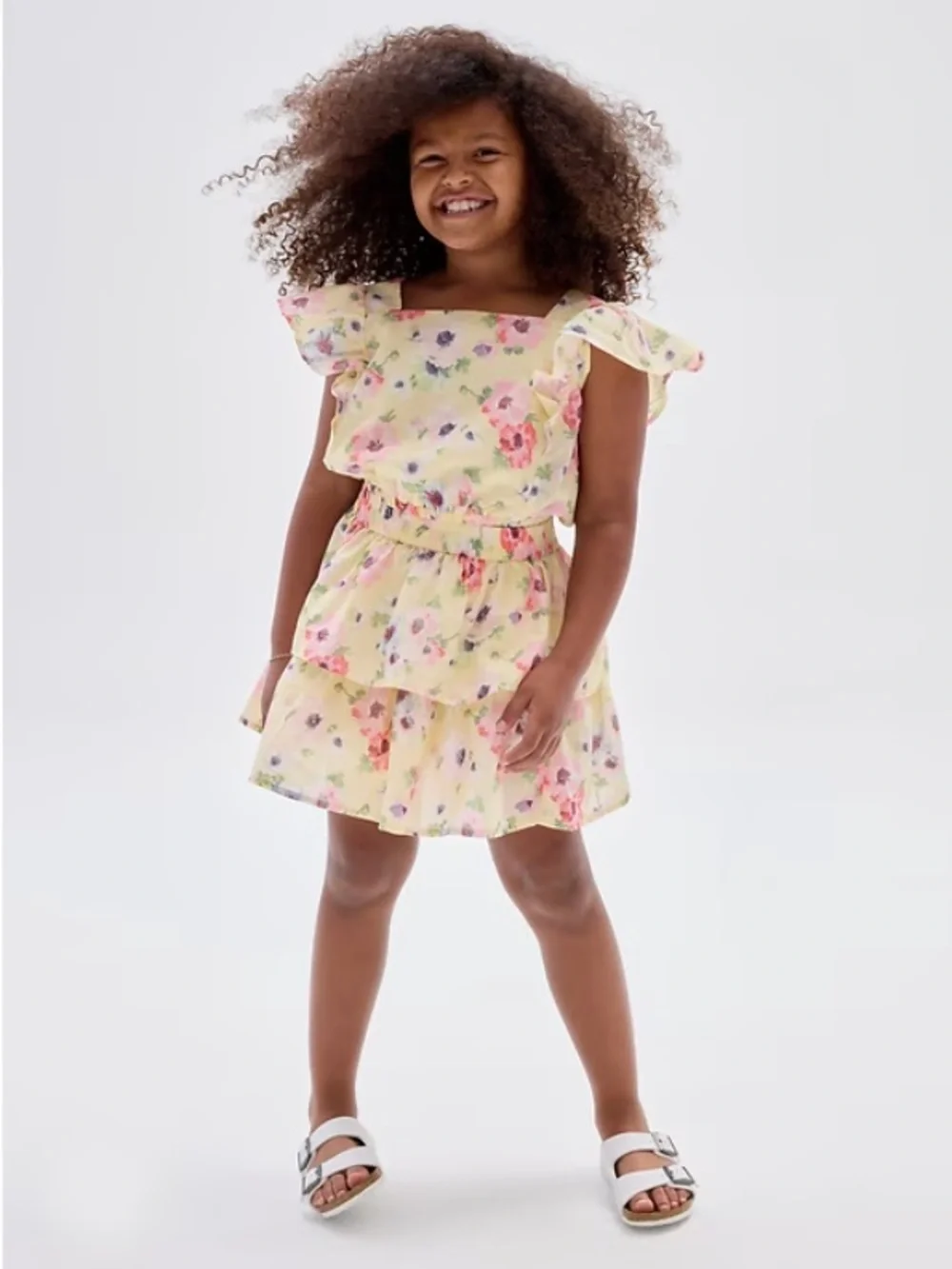 NWT • Kids Flutter Sleeve Top & Skirt in Easter spring floral 🌸🪻🌼